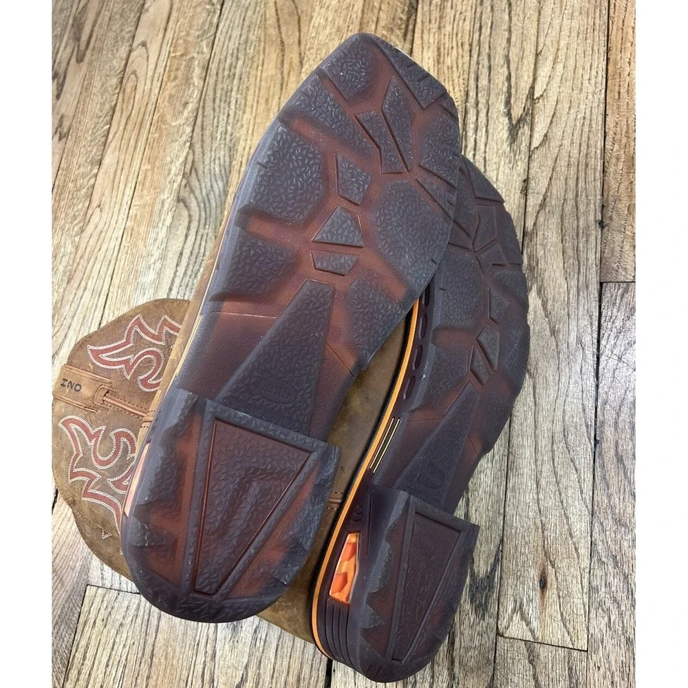 Justin Resistor Comp Toe Work Boots CR4016 Russet Brown Leather Waterproof Sz 14